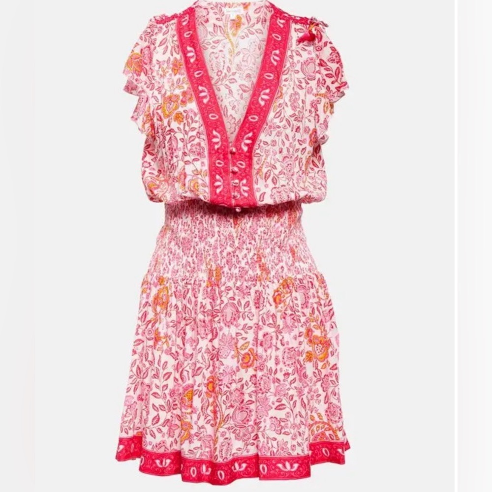 Poupette St. Barth Pink and Red Floral Dress